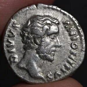 ディヴァス アントニヌス ピウス デナリウス 古代ローマ帝国 銀貨 161AD 死後