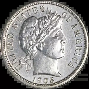 1905-P Barber Dime - Executive Coin Company からのクリーニング済みのお買い得品