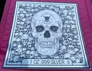 2025 シルバー ポアーズ スカル シリーズ「殺戮の天使」 1 オンス シルバー カード (COA 付き)画像