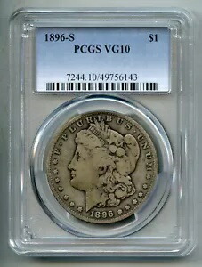 1896 S モーガン シルバー ダラー PCGS VG 10