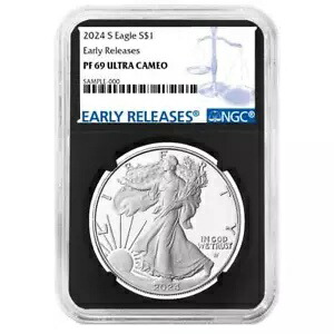 2024-S プルーフ $1 アメリカン シルバー イーグル NGC PF69UC ER ブルー ラベル レトロ コア
