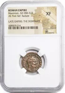 マクシミアン ローマ AE コイン (西暦 286 ～ 310 年) グレード NGC XF ? 珍しい発見!