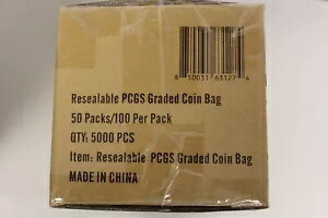 (5000) Humongous Hoard 再密封可能な PCGS グレードコインバッグ - 100 ケース入り 50 パック