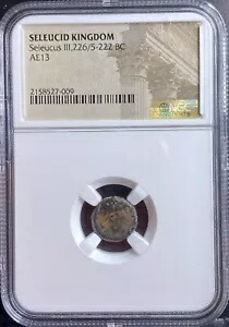 ギリシャ セレウコス朝 226-222BC NGC 本物のコイン セレウコス 3 世 アポロ座像