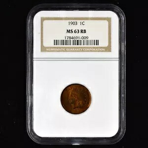1903 インディアンヘッドセント ? NGC MS-63-RB ? 1C 希少コイン未流通 ?信頼できる?