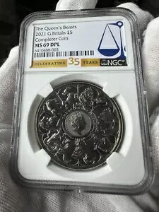 NGC MS69PL イギリス 女王の獣 コンプリーター 2021 英国 BU コイン シルバーではありません