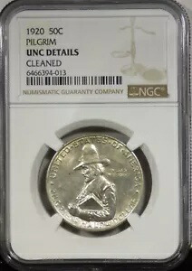 1920 年ピルグリム記念シルバー ハーフダラー - NGC Unc.詳細 - プリティコイン！