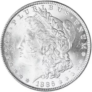 1886 (P) モルガン シルバー ダラー BU US 造幣局 写真参照 R648