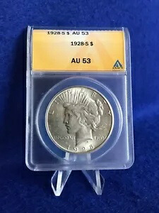 1928-S ピースシルバー ドル 1 ドル *ANACS AU53 未流通* ホワイト コインについて