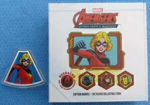 2023 アベンジャーズ キャプテン マーベル 1オンス .999 ファイン シルバー ニウエ $2 コイン、1 トロイオンス