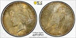 トーン 1923 P MS 62 ピース シルバー ダラー PCGS グレード認定認定本物のスラブ 81