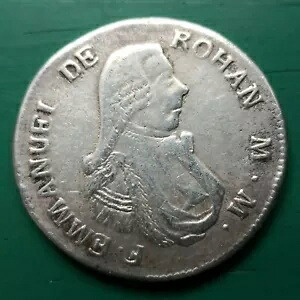 1796 年マルタ注文エマニュエル・デ・ローハン 2 スクディ銀貨元台紙 #496