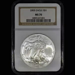 2005 $1 シルバー アメリカン イーグル ? NGC MS-70 ? 1 オンス コイン ブラウン ラベル 001 ?信頼できる?