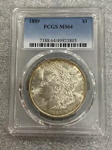 1889 モーガン シルバー ダラー PCGS MS64 ~~ ゴールデン エッジ トーニング ~~ (805)