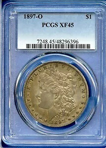 1897 O PCGS XF45 モーガン シルバー ダラー $1 US ミント レア キー デート コイン 1897-O XF-45