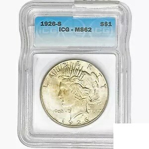 1926-S シルバー ピース ダラー コイン ICG MS62