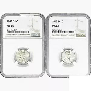 [2] 1943-D ウィート セント コイン NGC MS66