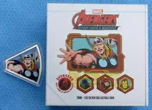 2023 マーベル アベンジャーズ ソー 1オンス .999 ファイン シルバー ニウエ $2 コイン、1 トロイオンス