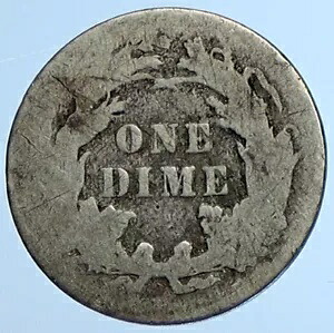 1889 P 米国 US シルバー SEATED LIBERTY ヴィンテージ アンティーク ダイム コイン i111031｜WORLD RESOURCE【KING店】 101,200円