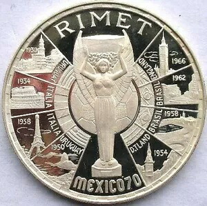 赤道ギニア 1970 メキシコ リメット カップ 200 ペセタ 1.28 オンス シルバー コイン、プルーフ