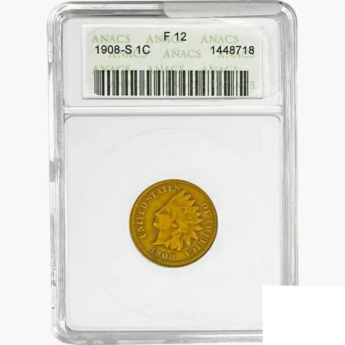 1908-S インディアン ヘッド セント コイン ANACS F12 63,525円