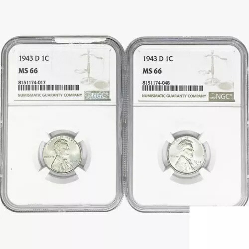 [2] 1943-D ウィート セント コイン NGC MS66