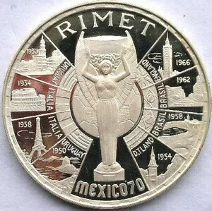 赤道ギニア 1970 メキシコ リメット カップ 200 ペセタ 1.28 オンス シルバー コイン、プルーフ