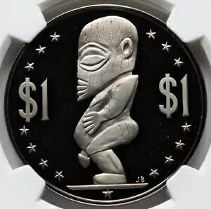 1974 クック諸島 ティキ モアイ ポリネシア タンガロア神 証明コイン、NGC ハイグレード！｜WORLD RESOURCE【KING店】