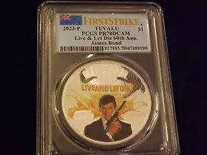 2023-P $1 ジェームズ ボンド ライブ & レット ダイ 60 周年 PCGS PR 70 DCAM