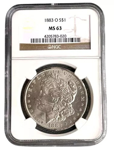 1883-O モルガン ドル NGC MS63 未流通 90% 米国銀貨 KM# 100 ロット B1-531
