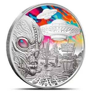 2024 1 オンス プルーフ カラーライズド ニウエ シルバー エイリアン エンカウンターズ コイン (ボックス、CoA)｜WORLD RESOURCE【KING店】