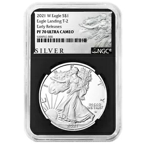 2021-W プルーフ $1 タイプ 2 アメリカン シルバー イーグル NGC PF70UC ER ALS ラベル レトロ コア