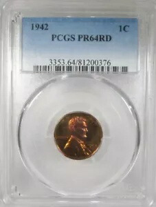 1942 プルーフ リンカーン ウィート セント PCGS PR64RD 元カメオ きれいにトーンされたコイン AK946｜WORLD RESOURCE【KING店】 75,020円