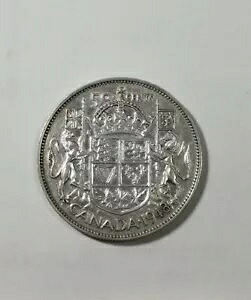 カナダ 1948 50 セント ジョージ 6 世 まともなグレード グレー カラー キー 日付 ライト スレ
