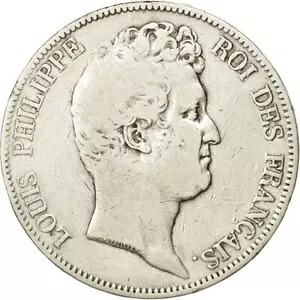 [#408260] コイン、フランス、ルイフィリップ、5フラン、1830年、パリ、F、シルバー、KM:735
