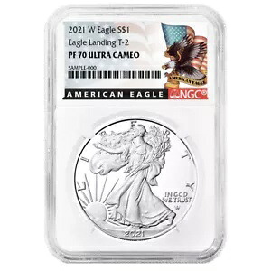 2021-W プルーフ $1 タイプ 2 アメリカン シルバー イーグル NGC PF70UC ブラック ラベル｜WORLD RESOURCE【KING店】