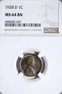 BU 1928-D リンカーン ウィート セント ペニー NGC MS64 BN 素晴らしいコイン! JBM