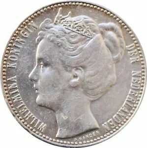 オランダ女王銀貨1930年2.5G 1930年 オランダ銀貨 2 5グルデン ウィルヘルミナ女王大型銀貨 SV720
