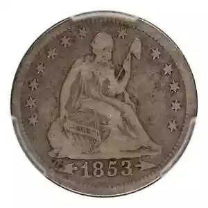 1853-O 着席リバティ クォーター PCGS VG10 矢印と光線 78,650円
