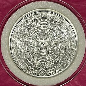 楽天市場】純銀 .999 地金 - メキシコ アステカ カレンダー マヤ - 1/4