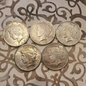 1921-1935 ピースダラー コイン 5 枚ロット AU / BU 1935 年以前 地金 90% 混合シルバー 57,420円