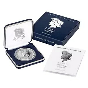 2024 $1 Peace Silver Dollar Box、OGP & COA
