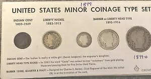 自分の歴史 1899 タイプ セット 5 コイン セット バーバー シルバー ダイム クォーター アンド ハーフ ダラー 57,420円