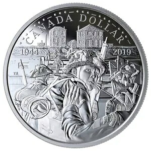 カナダ 2019 $1 D-DAY 75 周年記念 99.9% プルーフ シルバー ドル コイン｜WORLD RESOURCE【KING店】