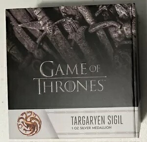 ゲーム・オブ・スローンズ - ターガリエン家の紋章 1オンス .999 シルバー プルーフ メダリオン / 3000画像
