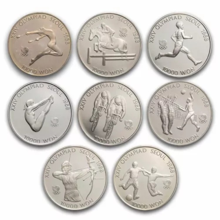1988年 ソウルオリンピック 記念銀貨 10000ウォン 5000ウォンセット 楽天市場】韓国 ソウルオリンピック1988 飛込競技 10000ウォン