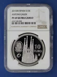【楽天市場】2010年 スペイン シルバー プルーフ 10ユーロ コイン「アントニ ガウディ」 NGC PF69 ケース＆COA付き ...