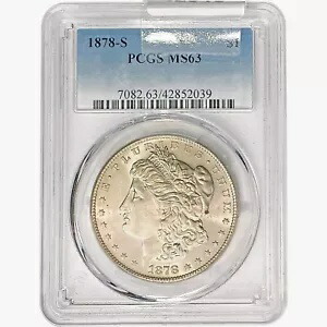1878-S モーガン シルバー ダラー コイン PCGS MS63