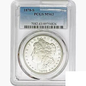 1878-S モーガン シルバー ダラー コイン PCGS MS63