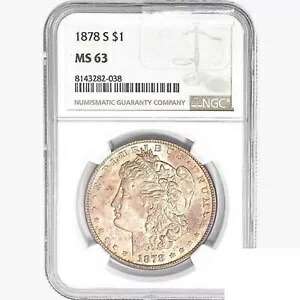 1878-S モーガン シルバー ダラー コイン NGC MS63